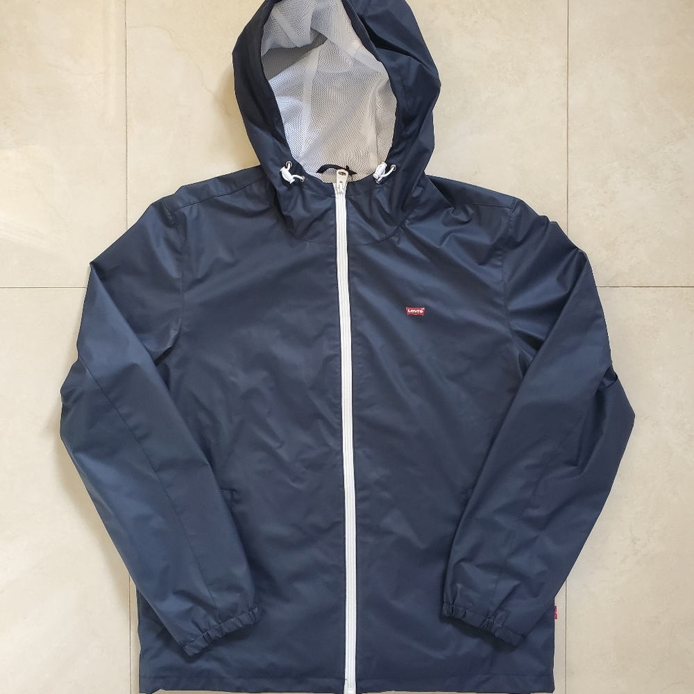 Men's Rubberized Levi's Rain Jacket BNWT Med Navy